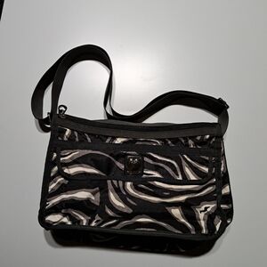 Black and White andGrey Zebra Print Shoulder Bag Brighton